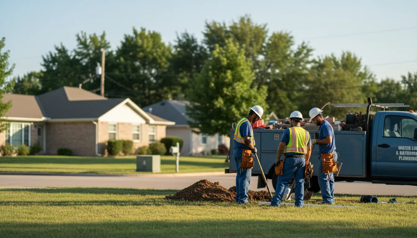 Residential water line and bathroom plumbing service in Mannsville, OK